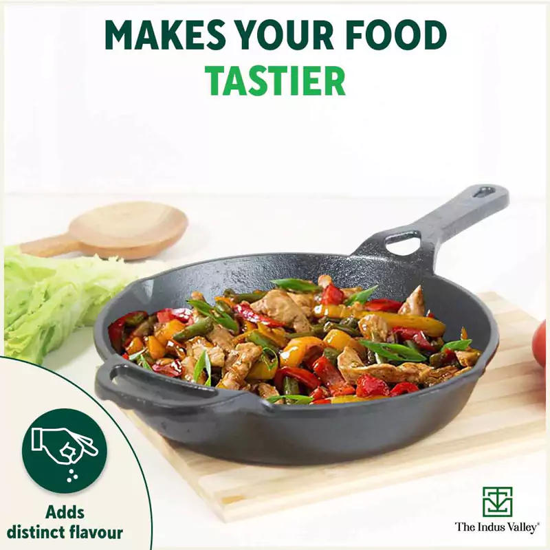 CASTrong Cast Iron Fry Pan/Skillet 26.2cm, Pre-seasoned, Nonstick, 100% Pure, Toxin-free, Induction 1.8L, 2.3kg - Image 9