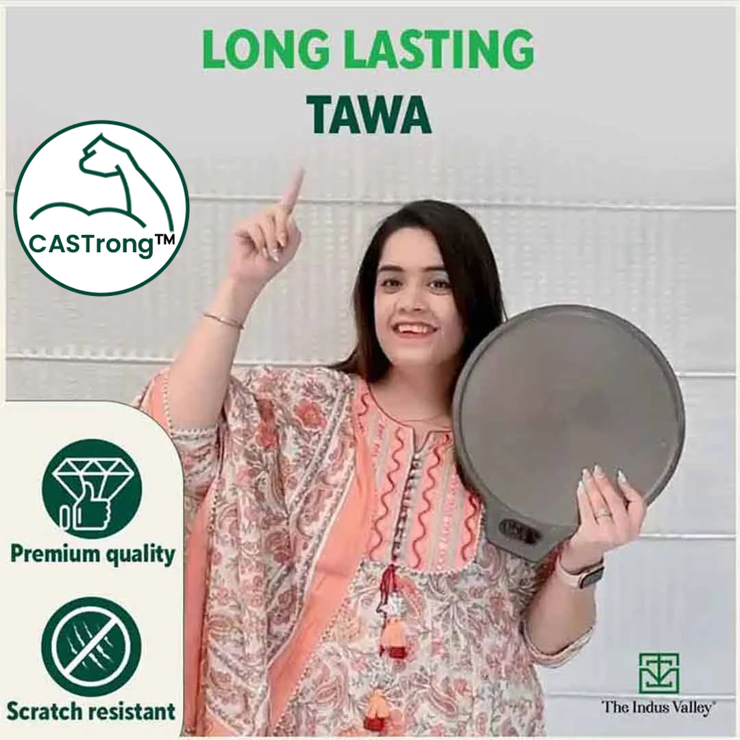 Super Smooth Cast Iron Tawa 30.5cm + Free 110 Spatula, Pre-seasoned, Naturally Nonstick, 100% Pure, Toxin-free 2.3kg - Image 10